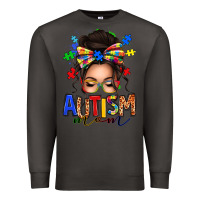 Smoke autism mom afro messy bun (1) Premium Sweatshirt - texasbilliewilder
