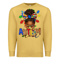 Antique Gold autism mom afro messy bun Premium Sweatshirt - texasbilliewilder