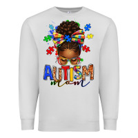 Dove Grey autism mom afro messy bun Premium Sweatshirt - texasbilliewilder