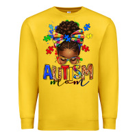 Lemon autism mom afro messy bun Premium Sweatshirt - texasbilliewilder