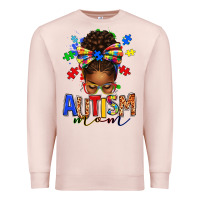 Pale Pink autism mom afro messy bun Premium Sweatshirt - texasbilliewilder