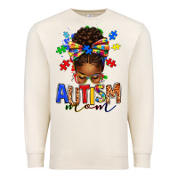 Sandshell autism mom afro messy bun Premium Sweatshirt - texasbilliewilder