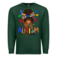 Sports Green autism mom afro messy bun Premium Sweatshirt - texasbilliewilder