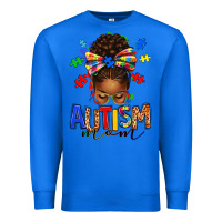 True Royal autism mom afro messy bun Premium Sweatshirt - texasbilliewilder