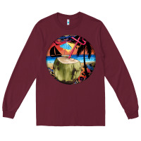 Burgundy coconut drink colorful leopard Long Sleeve Tee - BarkalooDesign