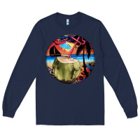 Navy coconut drink colorful leopard Long Sleeve Tee - BarkalooDesign