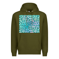Army Green turquoise leopard glitter Premium Hoodie - JahusDesignShop