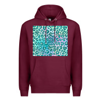 Burgundy turquoise leopard glitter Premium Hoodie - JahusDesignShop