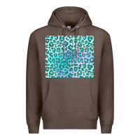 Coffee turquoise leopard glitter Premium Hoodie - JahusDesignShop