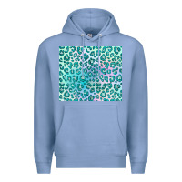 Colony Blue turquoise leopard glitter Premium Hoodie - JahusDesignShop