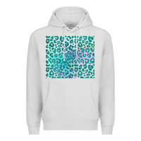 Dove Grey turquoise leopard glitter Premium Hoodie - JahusDesignShop
