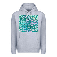 Heather Grey turquoise leopard glitter Premium Hoodie - JahusDesignShop