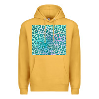 Mustard turquoise leopard glitter Premium Hoodie - JahusDesignShop