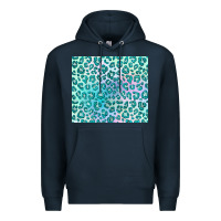 Navy turquoise leopard glitter Premium Hoodie - JahusDesignShop