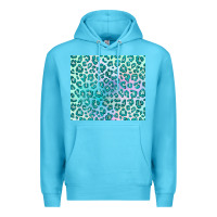 Ocean Blue turquoise leopard glitter Premium Hoodie - JahusDesignShop
