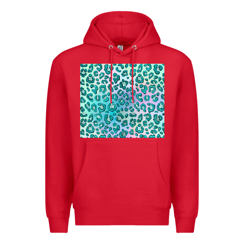 Turquoise Leopard Glitter Premium Hoodie by JahusDesignShop | Teevron