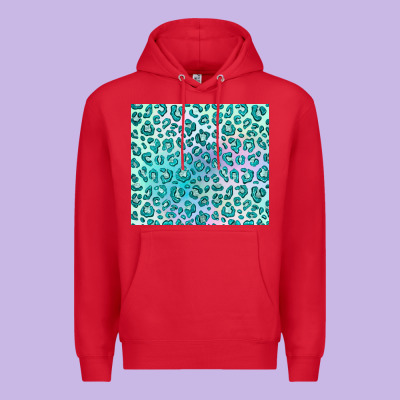 Turquoise Leopard Glitter Premium Hoodie Designed By Jahusdesignshop