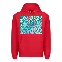 Red turquoise leopard glitter Premium Hoodie - JahusDesignShop