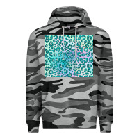 Slate Camo turquoise leopard glitter Premium Hoodie - JahusDesignShop