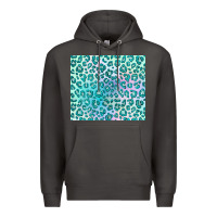 Smoke turquoise leopard glitter Premium Hoodie - JahusDesignShop