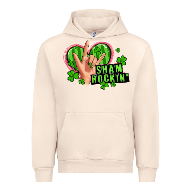 Shamrockin' Rock N Roll Female Hand Urban Hoodie by Artiststas | Teevron
