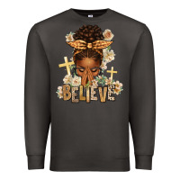 Smoke believe praying afro messy bun Premium Sweatshirt - texasbilliewilder