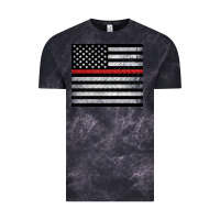 Cloud Black thin red line American flag metal floor Vintage Tee - Artiststas