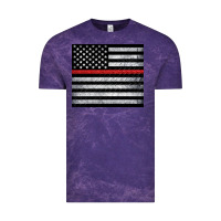 Cloud Purple thin red line American flag metal floor Vintage Tee - Artiststas