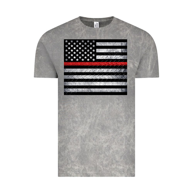 Thin Red Line American Flag Metal Floor Vintage Tee by Artiststas | Teevron