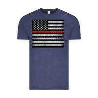 Vintage Denim thin red line American flag metal floor Vintage Tee - Artiststas