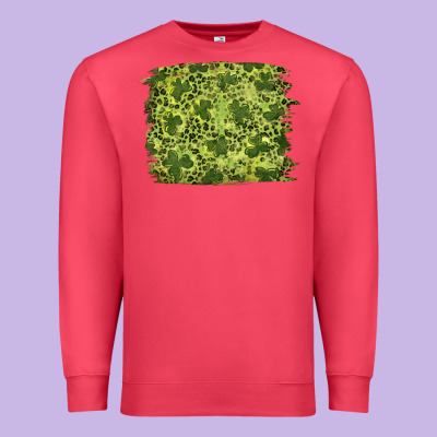 Premium Sweatshirt st patrick's day shamrock leopard background