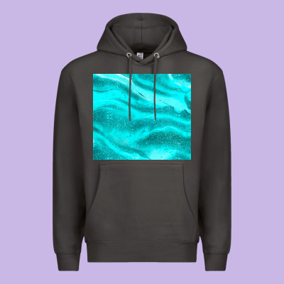 Turquoise Glitter Premium Hoodie Designed By Jahusdesignshop