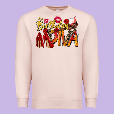 Birthday Diva Premium Sweatshirt Designed By Zillion Design Studio