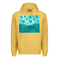 Antique Gold turquoise glitter star Premium Hoodie - JahusDesignShop