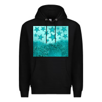 Black turquoise glitter star Premium Hoodie - JahusDesignShop