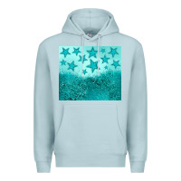 Blue Mist turquoise glitter star Premium Hoodie - JahusDesignShop
