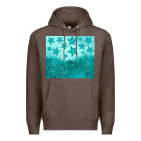 Coffee turquoise glitter star Premium Hoodie - JahusDesignShop
