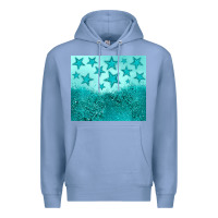 Colony Blue turquoise glitter star Premium Hoodie - JahusDesignShop