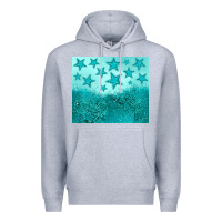 Heather Grey turquoise glitter star Premium Hoodie - JahusDesignShop