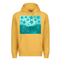 Mustard turquoise glitter star Premium Hoodie - JahusDesignShop