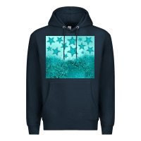 Navy turquoise glitter star Premium Hoodie - JahusDesignShop