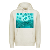 Oatmeal Heather turquoise glitter star Premium Hoodie - JahusDesignShop