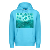 Ocean Blue turquoise glitter star Premium Hoodie - JahusDesignShop