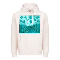 Pale Pink turquoise glitter star Premium Hoodie - JahusDesignShop