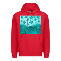 Red turquoise glitter star Premium Hoodie - JahusDesignShop