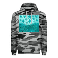 Slate Camo turquoise glitter star Premium Hoodie - JahusDesignShop