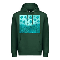 Sports Green turquoise glitter star Premium Hoodie - JahusDesignShop