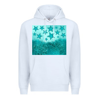White turquoise glitter star Premium Hoodie - JahusDesignShop