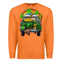 St Patrick's Day Truck With Pot Of Gold Horseshoe And Rainbow Premium Sweatshirt | Teevron