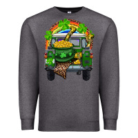 Charcoal Heather St Patrick's Day Truck With Pot Of Gold Horseshoe And Rainbow Premium Sweatshirt - RanaPortraitStore